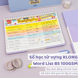  Sổ học từ vựng  giá sỉ  Word List B5 120tr KLONG - sổ ghi chép tiếng Anh 100 76; MS: 917 