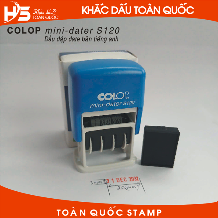 Mini Dater Colop S-120 Tiếng Anh (full box )