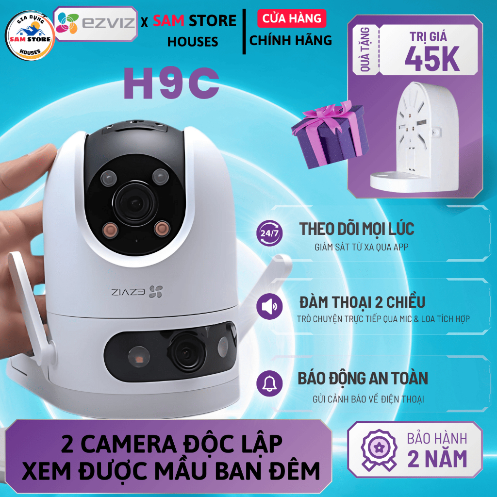 Camera WiFi quay quét, ống kính kép EZVIZ H9c Dual (3MP+3MP)