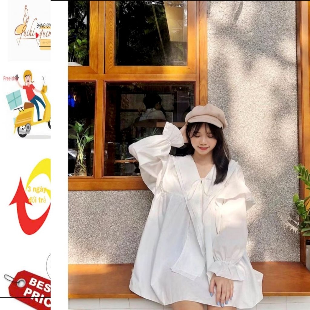 Áo Babydoll trắng siêu xinh, áo babydoll giá rẻ, babydoll cho nàng năng động DG 4250