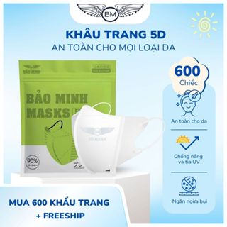 [Thùng 600] chiếc khẩu trang 5D bảo minh, kháng khuẩn, kháng bụi chống tia uv