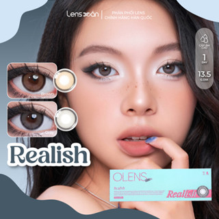 Kính áp tròng cận 1 ngày LENS XOẮN lens nâu có viền nâu xám tự nhiên hàn quốc OLENS REALISH
