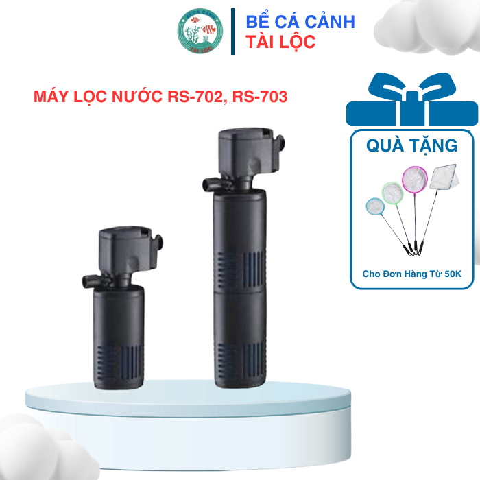 Máy Lọc Nước RS-702, RS-703 Tích Hợp 3 in 1 Lọc Nước, Tạo Oxy, Thổi Luồng Cho Bể Cá, Bể Thủy Sinh