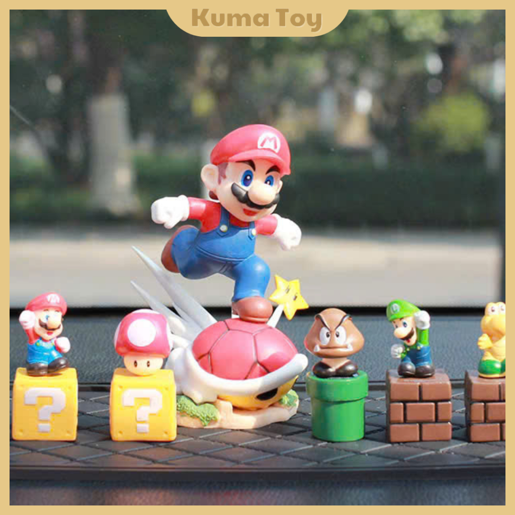 Mô hình Mario Luigi Peach Bowser cao 12 cm - figure trang trí Nintendo Switch