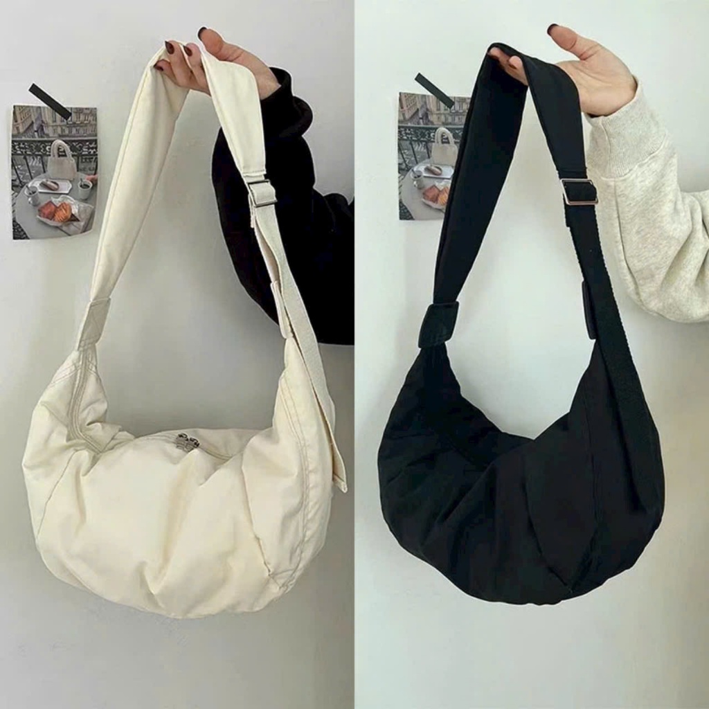 TÚI ĐEO CHÉO VẢI DÙ NILON KHÁNG NƯỚC UNISEX NAM NỮ ĐI HỌC ĐI CHƠI HÌNH BẦU PHONG CÁCH HÀN QUỐC