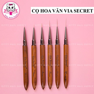 Cọ nét siêu mảnh Via secret, lông cọ mềm mượt đủ size từ 5mm đến 20mm kèm nắp đậy chắc chắn
