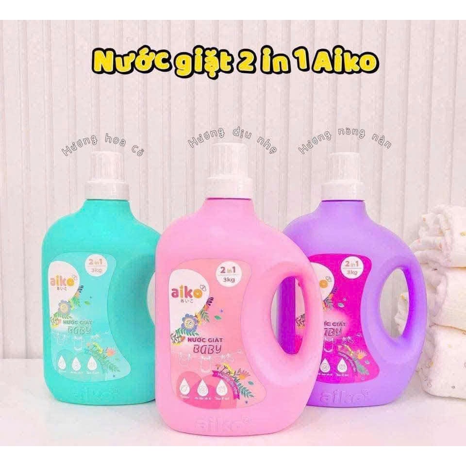 Aiko - NƯỚC GIẶT XẢ CHO BÉ 3 LÍT (mẫu mới)