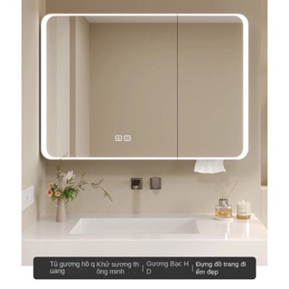  Không thấm nước Tủ Gương phòng tắm bằng nhôm có đèn Led tủ trang điểm treo tường thông minh cho nhà vệ sinh có gương led 