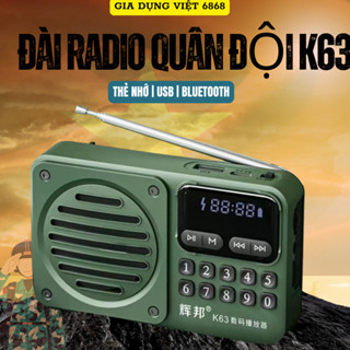  Đài Radio FM Quân Đội K63 – Nghe Nhạc Bắt Sóng Cực Mạnh Hỗ Trợ USB Thẻ Nhớ Bluetooth 