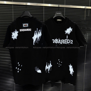  Áo phông Dsq vẩy sơn cổ tròn cộc tay,áo thun dsq vẩy sơn 2 mặt ,mẫu boy phố mới nhất ,chuẩn lô gô dsq sắt nổi 