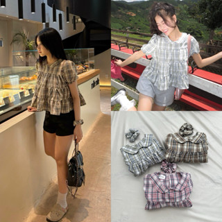 NARI TOP - Áo BabyDoll DEROSE Nhún Tay Cổ Bèo May Tầng Xinh Xắn