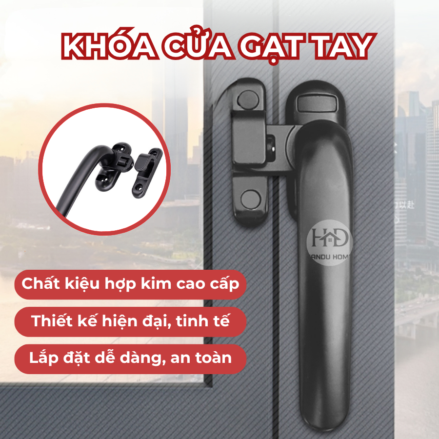  Khóa Cửa Tay Gạt Chốt 1 Chiều Tay Nắm Cửa Tay Cài Cửa Sổ Cửa Lùa - Thiết Kế Hiện Đại Hợp Kim Nhôm Cứng Cáp 