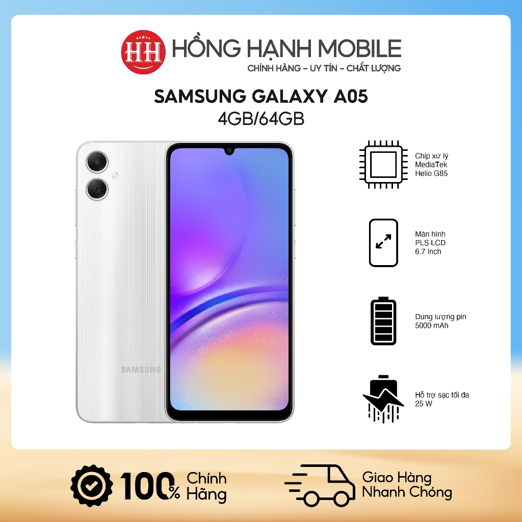 Điện Thoại Samsung Galaxy A05 4GB/64GB - Hàng Chính Hãng | BigBuy360 - bigbuy360.vn