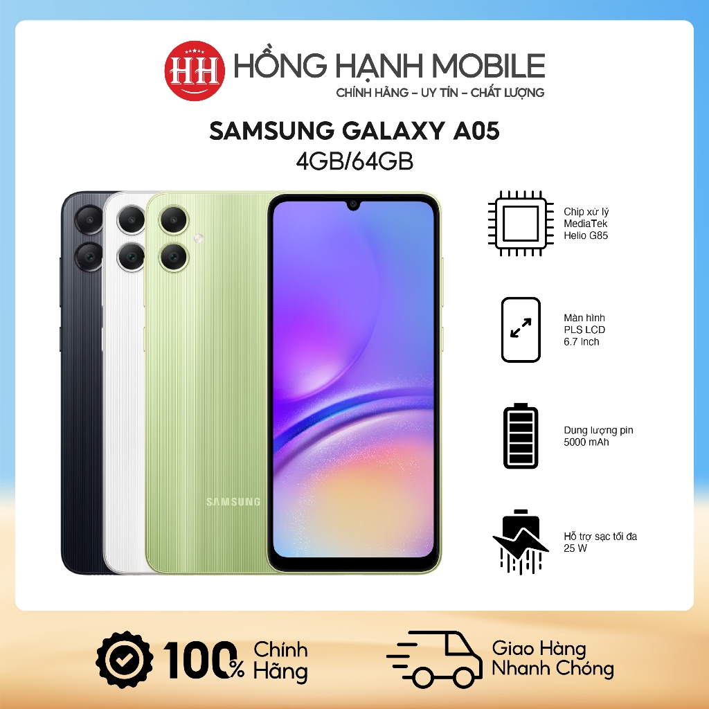 Điện Thoại Samsung Galaxy A05 4GB/64GB - Hàng Chính Hãng | BigBuy360 - bigbuy360.vn