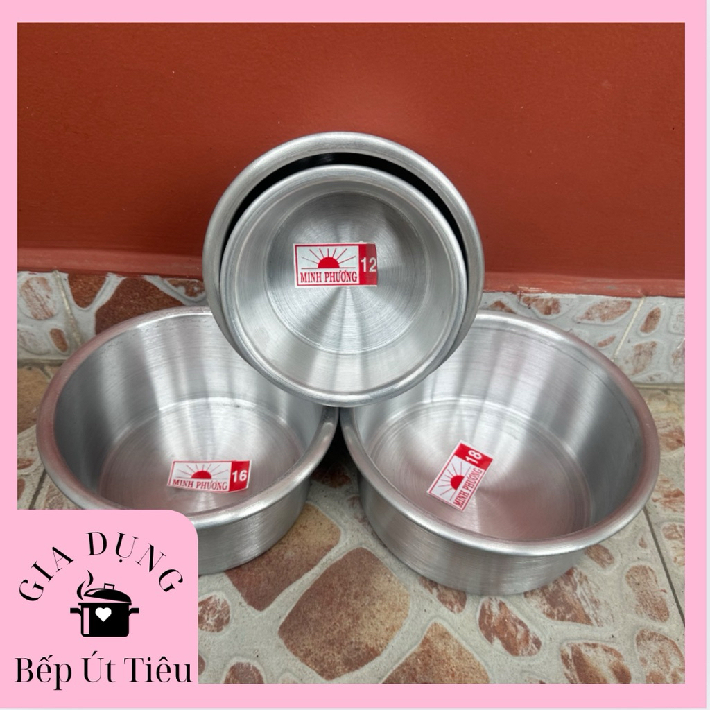 Khuôn bánh nhôm tròn cao đế liền , khuôn bánh tổ, khuôn nhôm làm bánh bông lan nhiều size