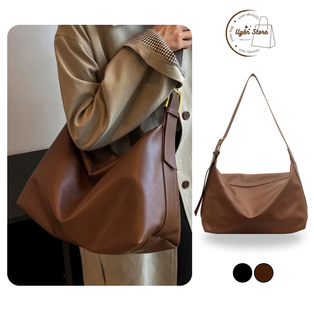 Túi tote da siêu to túi đeo vai đeo chéo da nhăn đa năng đi chơi đi làm kiểu dáng basic Uyên store 994