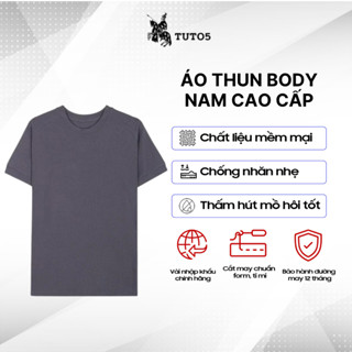 Áo thun nam body TUTO5 Menswear AT04 - áo phông gân trơn phối form slimfit thể thao ( BẢN NÂNG CẤP)
