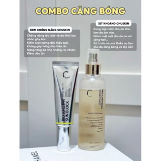    Hàng công ty đủ tem  bộ đôi Xịt Khoáng Đa Nhiệm 150ml & Kem Chống Năng Nâng Tone Chuskin 50ml 