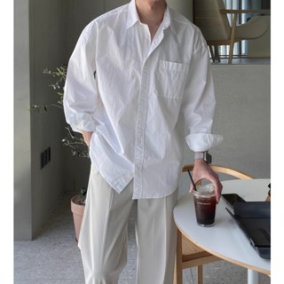 Áo Sơ Mi Trơn Tay Dài Cổ Đức Có Túi Nam Nữ TOPMEN Chất Liệu Cotton Thô Form Rộng,Lịch Thiệp Hottrend