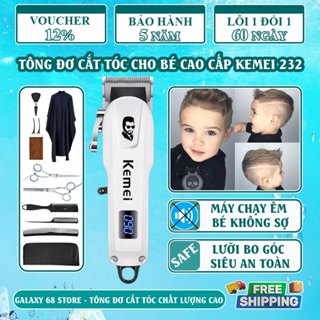 Tông Đơ Cắt Tóc Cho Bé Kemei 232, Tăng Đơ Cắt Tóc An Toàn Cho Bé, Lưỡi Sắc, Màn Hình Led, Độ Ồn Thấp