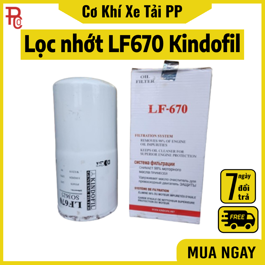 Lọc nhớt LF670 Kindofil cho xe tải Isuzu 15 tấn | Lọc dầu động cơ hiệu suất cao 98%