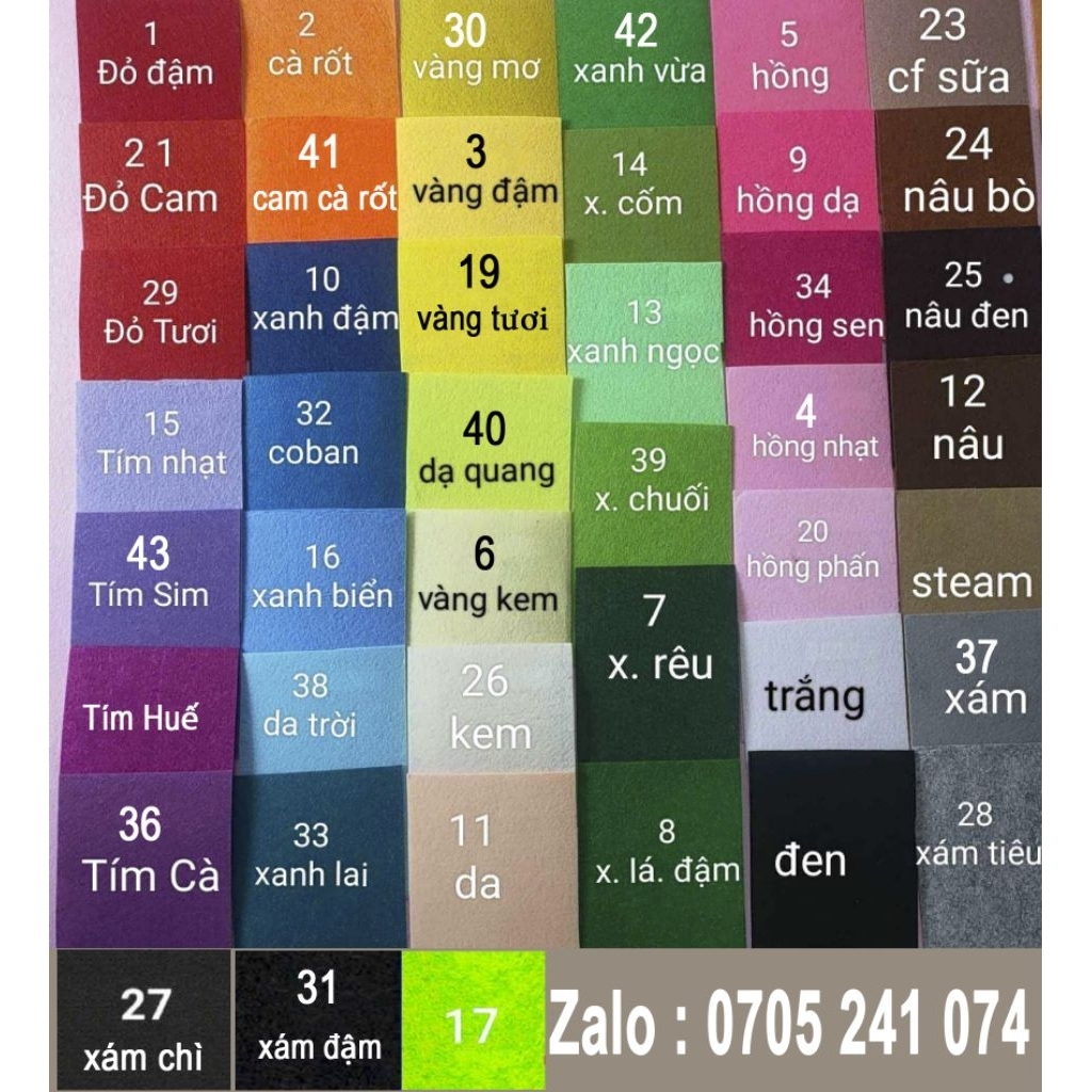 Combo 10 tấm nỉ cứng 90*90cm