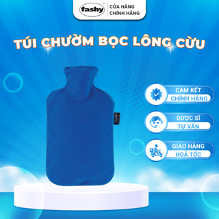 Túi Chườm Fashy Bọc Lông Cừu - Chườm Bụng Kinh, Giữ Ấm, Hỗ Trợ Giảm Đau Màu Xanh