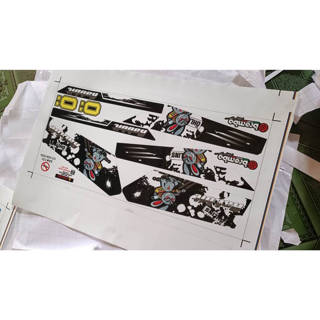 Tem rời,decal dán xe dream thỏ