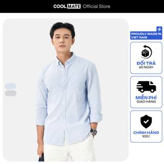 Áo Sơ Mi nam Casual Kẻ sọc 100% cotton dáng Regular thấm hút, thoải mái Coolmate