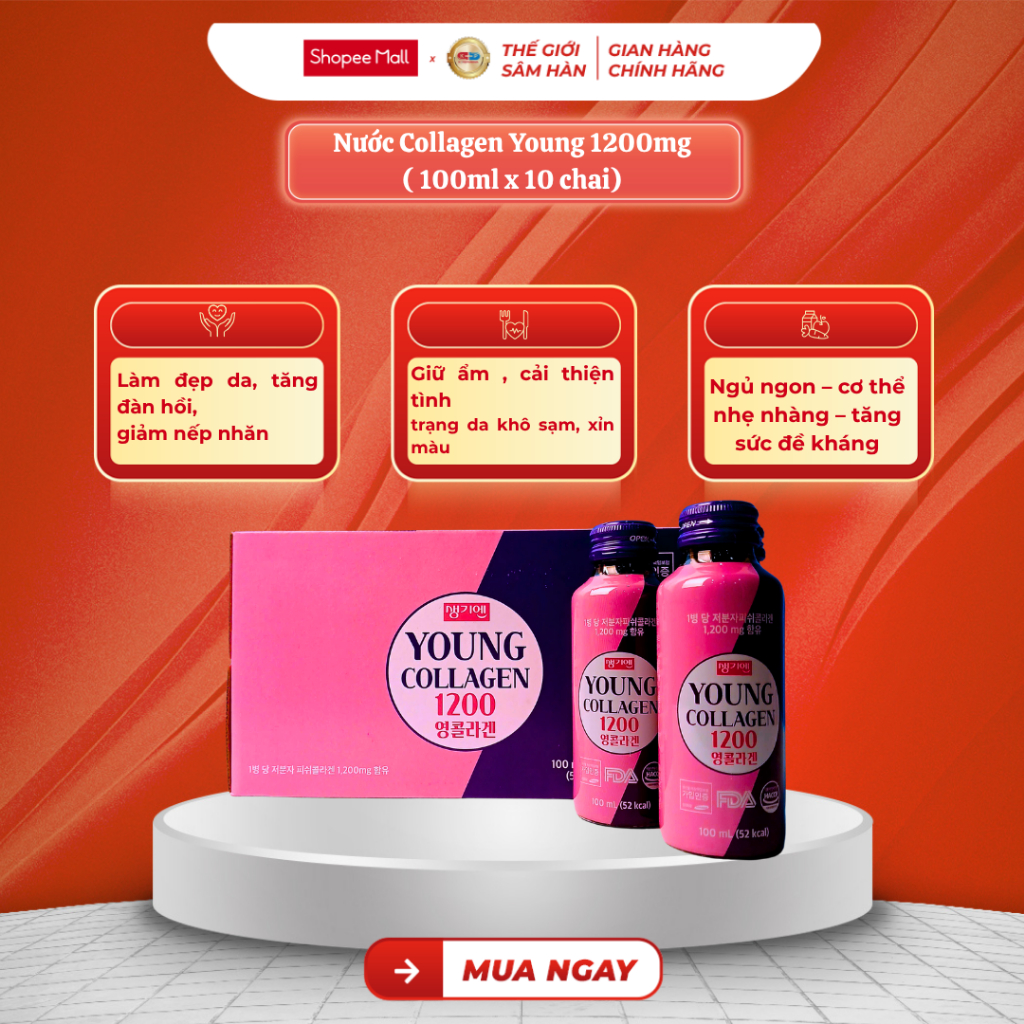 Nước Collagen Young 1200mg Hàn Quốc ( 100ml x 10 chai) - Korepharma
