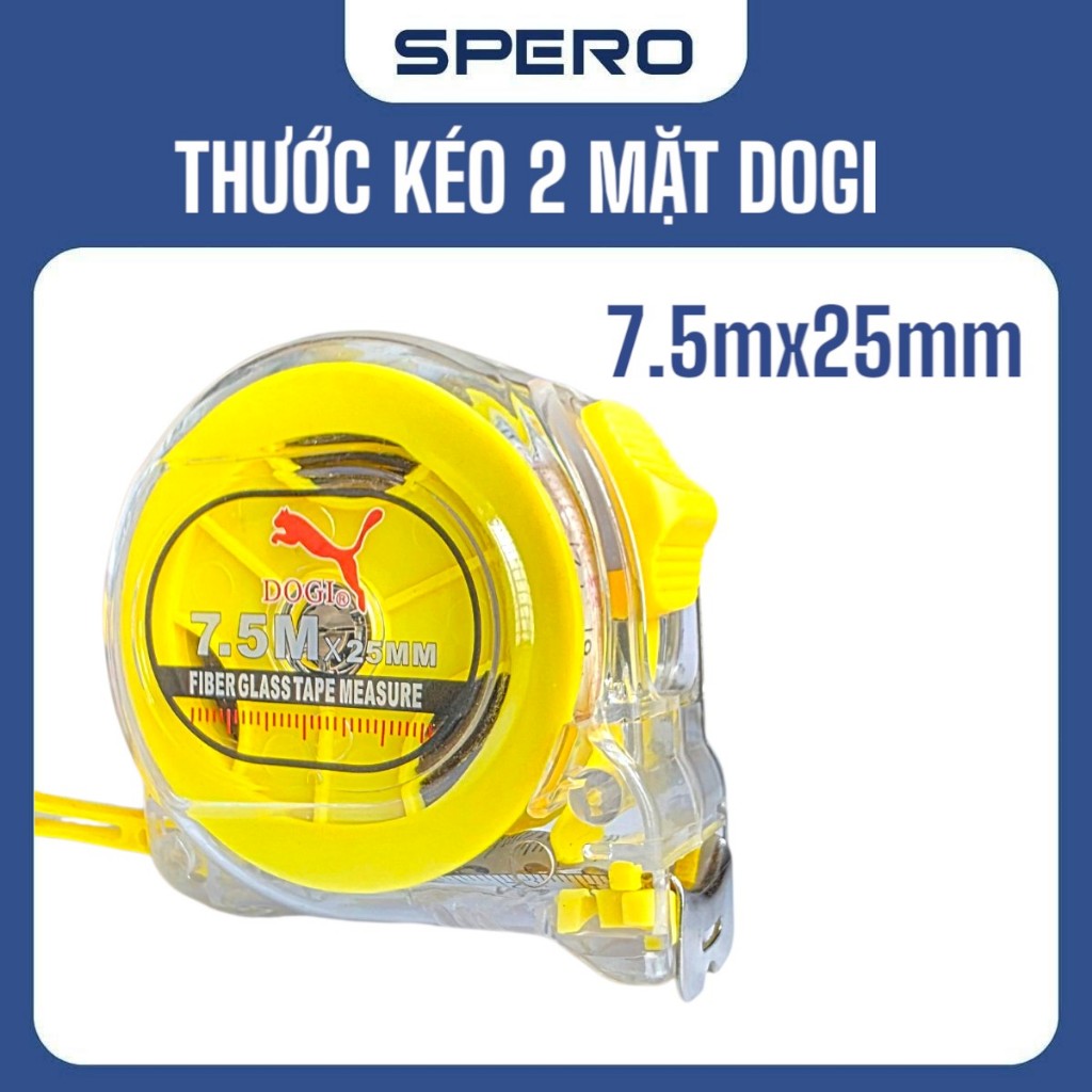 Thước Kéo 5M 10M 2 Mặt DOGI Vỏ Nhựa Trong ABS Chống Vỡ Cao Cấp Đủ Loại, Thước Cuộn 5m Thước Rút 10m