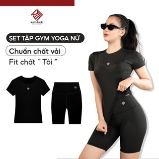 Bộ tập gym yoga aerobic nữ KSMLOOK, set đồ tập gym nữ co dãn 4 chiều, quần áo chạy bộ thoải mái tập luyện - LA603