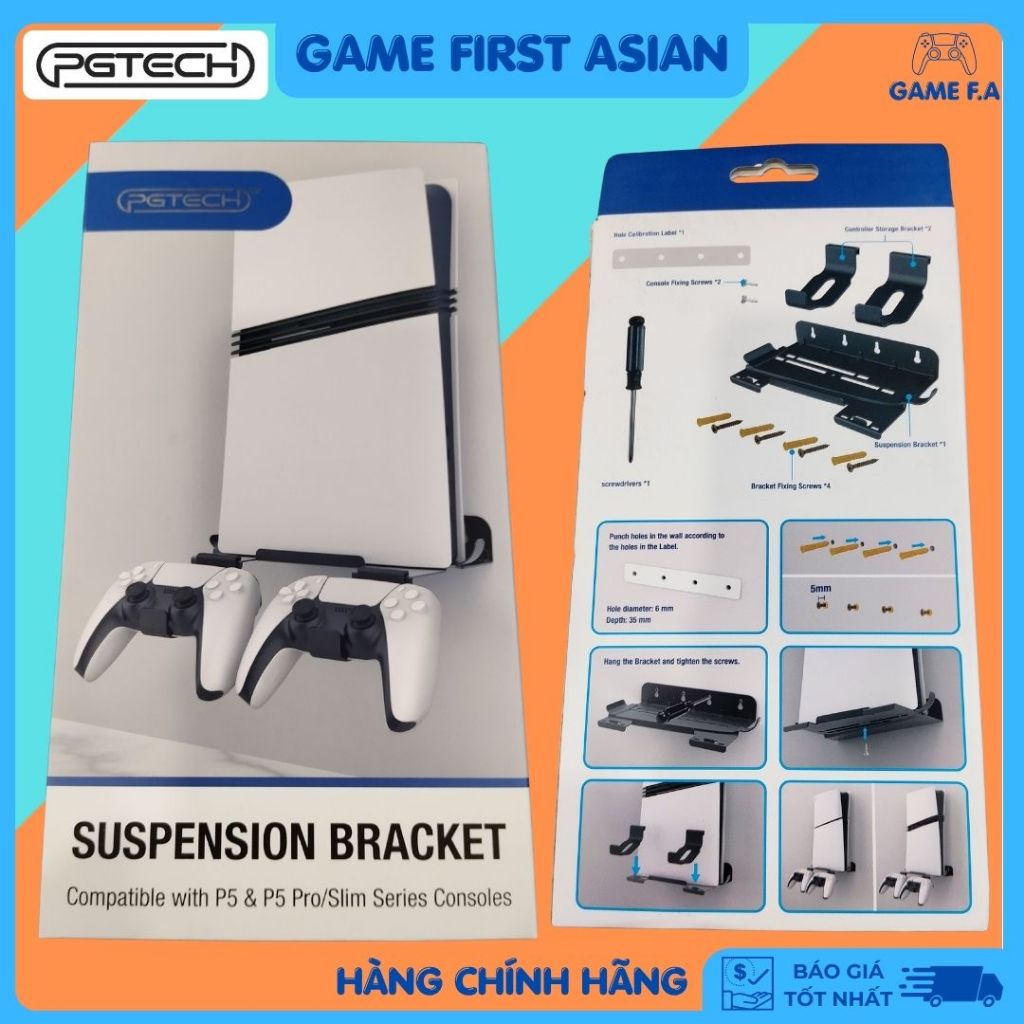 Giá Treo Tường (Wall Mount) Cho Máy PS5 Pro/Slim/Fat - PGTECH