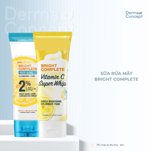 Sữa rửa mặt Gar.nier Bright Complete giảm mụn, sáng da