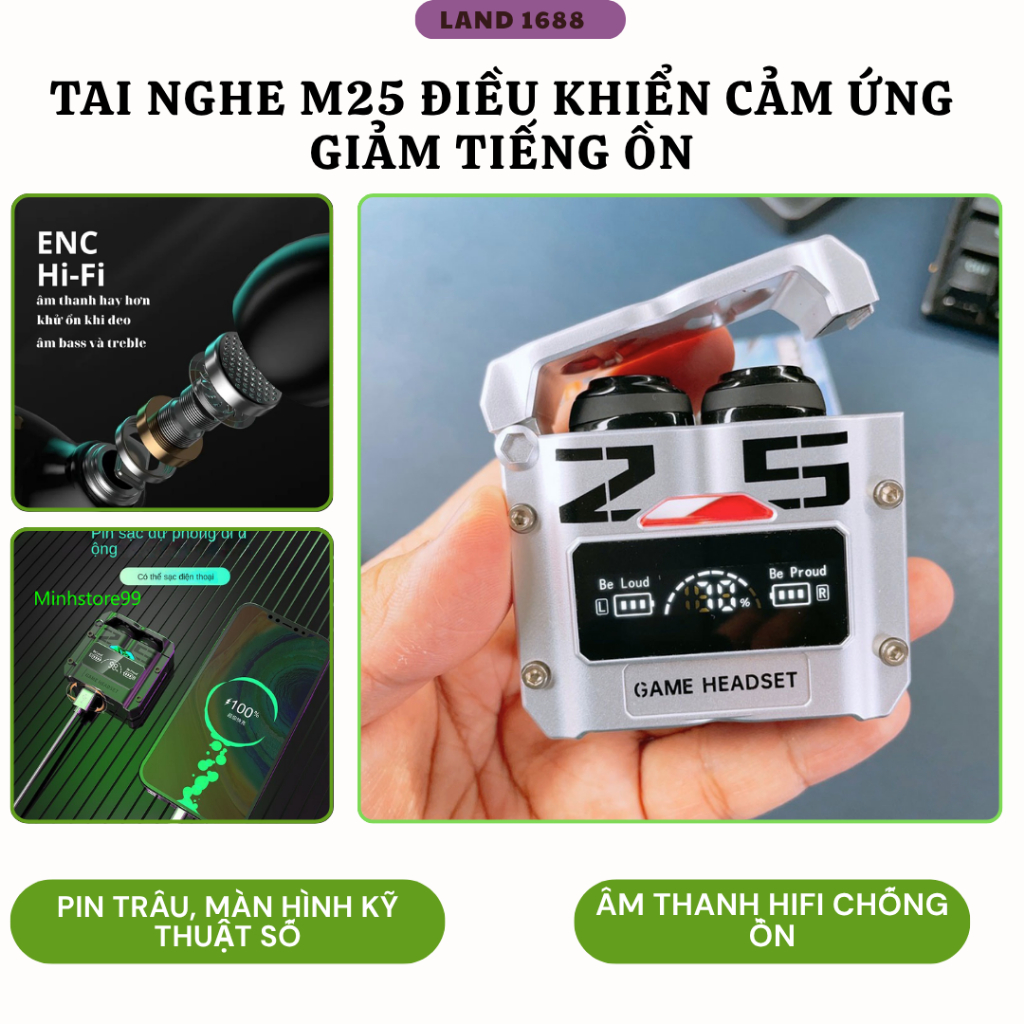 [M25] Tai Nghe Bluetooth M25 Với Dung Lượng Lớn, Thời Gian Sử Dụng Pin Lâu Và Chất Lượng Âm Thanh ca