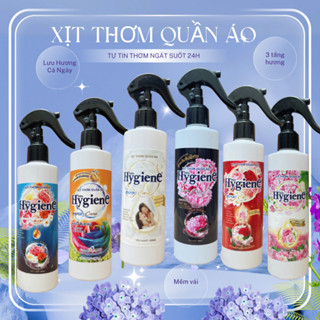 Xịt thơm quần áo Hygiene 300ml, thơm mát, làm mềm vải, lưu hương lâu, công nghệ thái lan