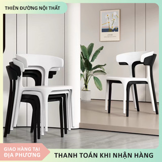 GHẾ NHỰA GHẾ CÀ PHê QUÁN ĂN, QUÁN TRÀ TRANH Ghế Nhà Chất liệu nhựa cường độ cao Ghế nhựa tựa lưng cafe ghế nhựa cafe