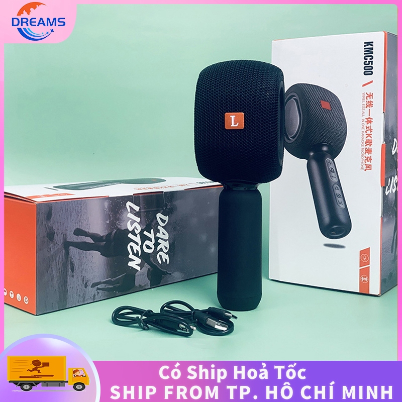 Micro Mic Hát Karaoke Kèm Loa KMC500 Bluetooth 5.0 [Mic.KMC500]
