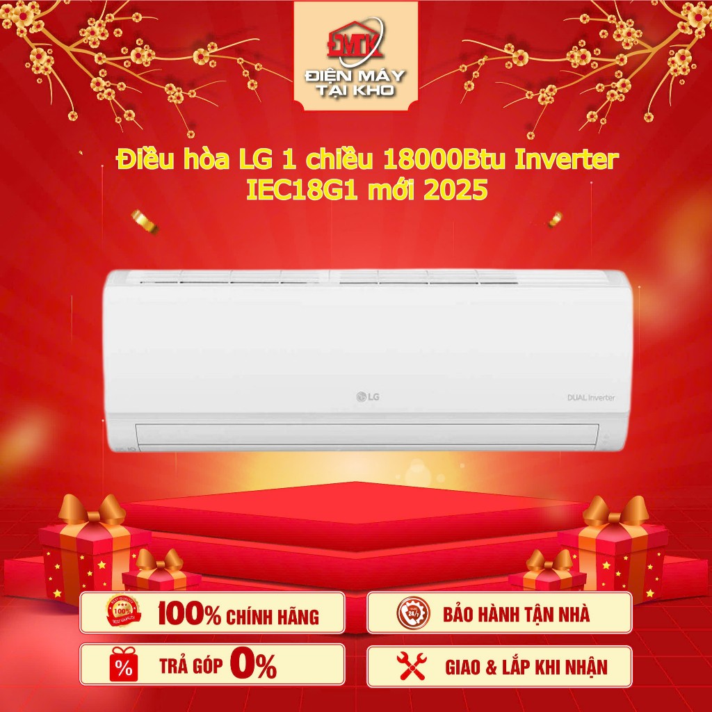 Máy Lạnh LG Inverter IEC18G1 18.000 BTU – 2HP – Làm Lạnh Nhanh Jet Cool – Tiết Kiệm Điện 5 Sao – Hàn