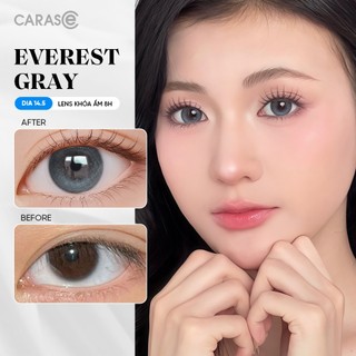   1 chiếc  Kính áp tròng khoá ẩm 8H 3 Tháng Màu Xám Tro Viền Đen CARASE Lens cận EVEREST GRAY  