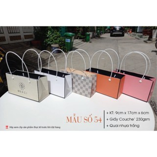  50 cái - Túi giấy mini size 17x9x6 đựng mỹ phẩm phụ kiện 3 hũ yến chưng - Mẫu số 54 