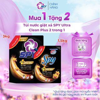 Túi Nước Giặt Xả SPY Ultra Clean Plus – 2 Trong 1 Sạch Sâu, Thơm Lâu (Túi 1.5kg, Túi 3kg)