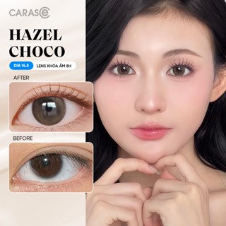   1 chiếc  Kính áp tròng khoá ẩm 8H 3 Tháng Màu Nâu Phối Vân Tro Vàng Ánh Xám CARASE Lens cận HAZEL CHOCO  