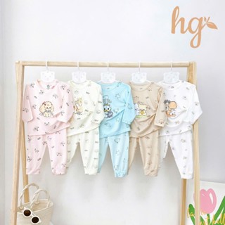 Bộ quần áo dài tay chui đầu khuy cài vai HG thun lạnh petit cho bé 5 đến 16kg