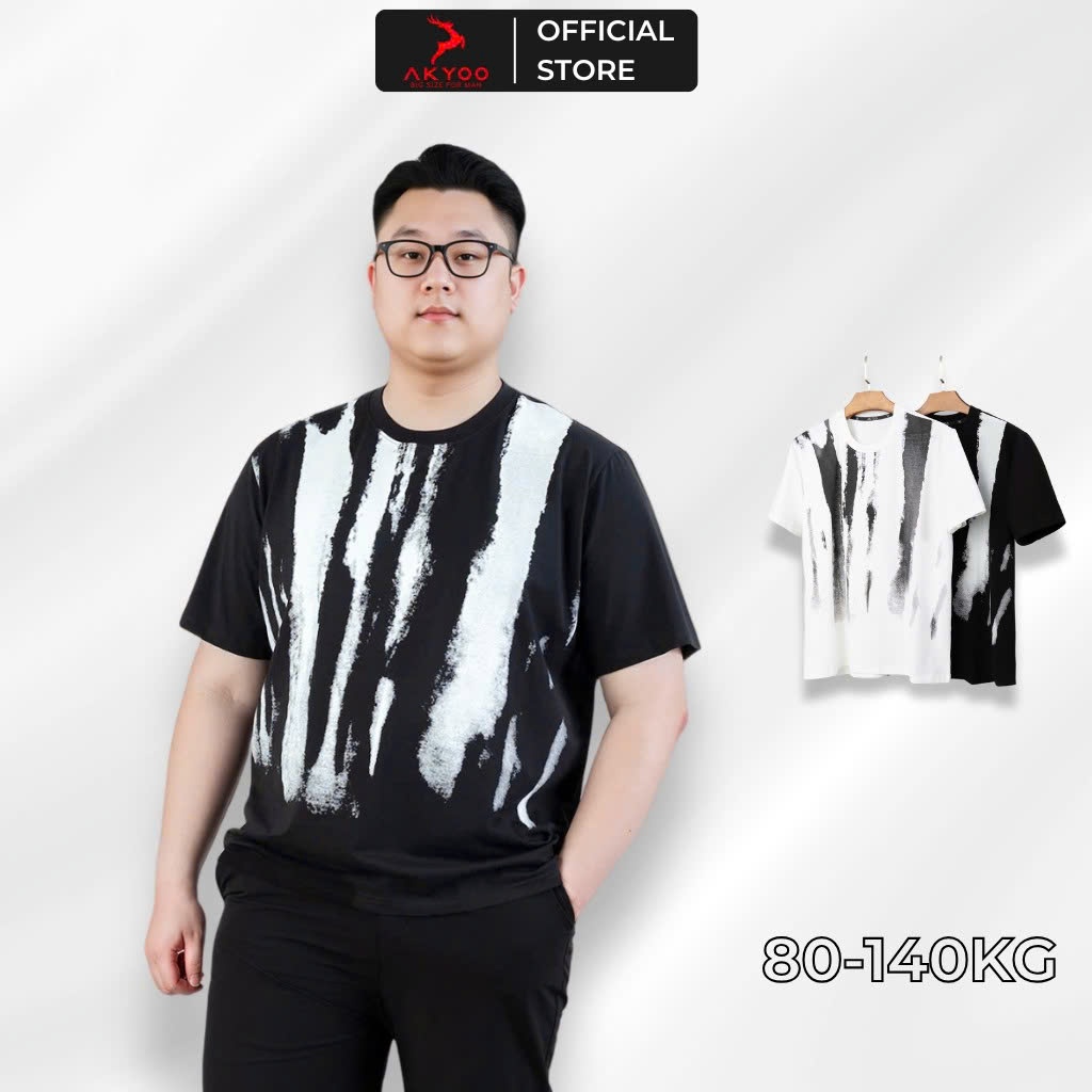 Áo thun nam big size Akyoo từ 80kg - 140kg - Chất liệu cotton thoáng mát, thấm hút mồ hôi tốt - AT D