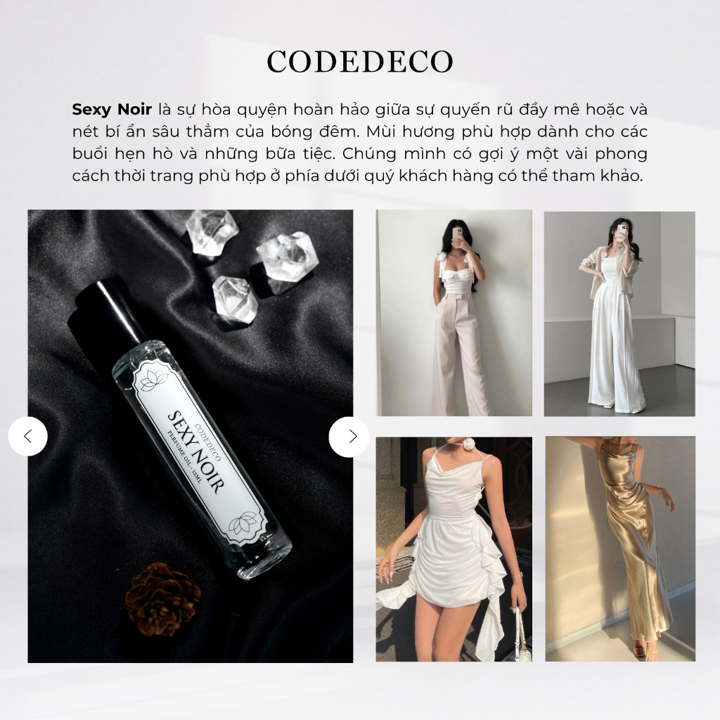 Tinh dầu thơm unisex CODEDECO Sexy Noir 15ml dạng xịt - Bí ẩn, Quyến rũ | BigBuy360 - bigbuy360.vn