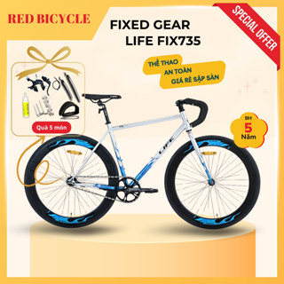  Xe Đạp Fixed Gear LIFE FIX735- Khung Sơn Tĩnh Điện– Tem Cực Cháy– Dáng Xe Chuẩn Đẹp! 