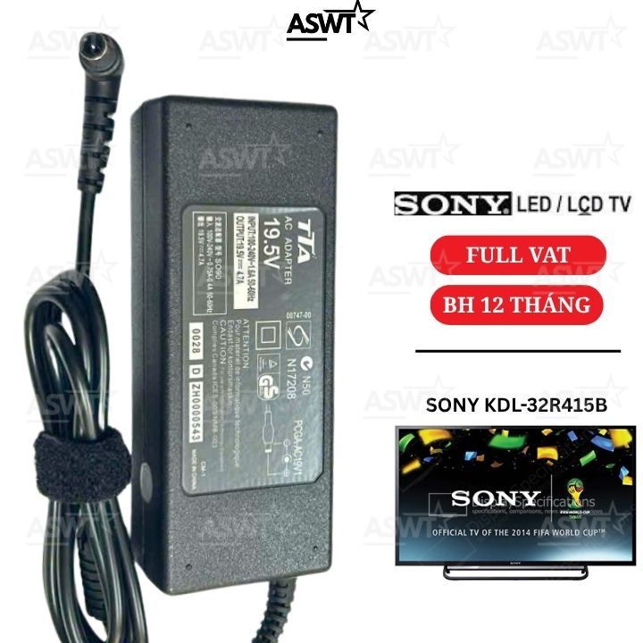 Cục nguồn cho tivi sony KDL-32R415B - Bảo hành 1 năm - FULL VAT , adapter TV sony 32inch