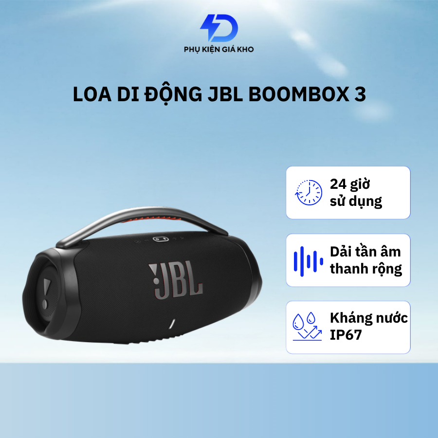 Loa di động không dây JBL BOOMBOX 3 màu đen - chính hãng