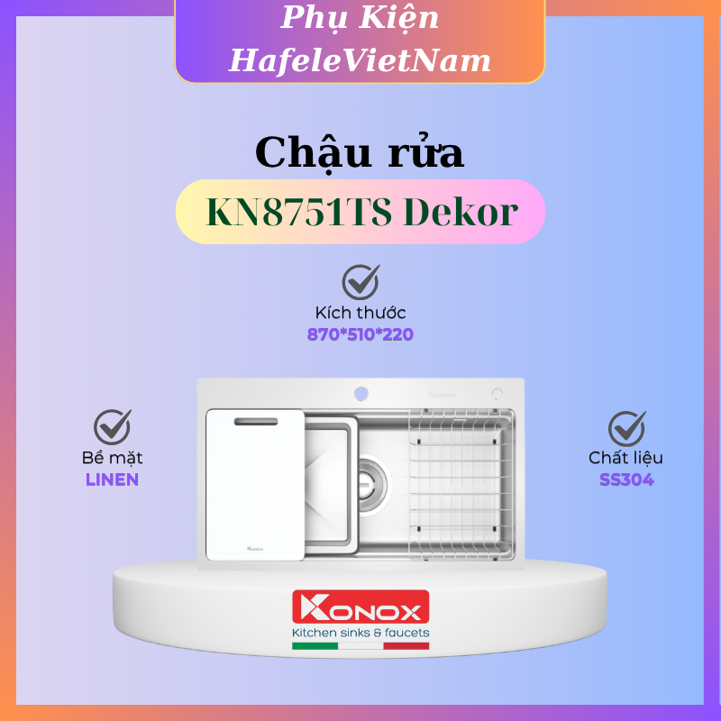 Chậu Rửa Bát Konox KN8751TS Dekor – Tiện Ích, Hiện đại - PKHVN